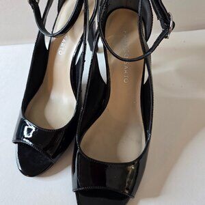 Franco Sarto Women's "Emmy" Black Patent Peep Toe Shoes, Size 7.5 M